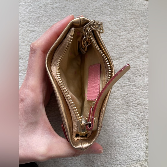 Kate Spade gold leather zip key coin purse - Picture 7 of 8